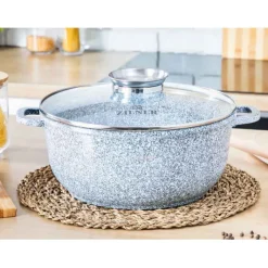 Garnek z pokrywką marmurowy Zilner ZL 7074 6.8L na indukcję 28 cm