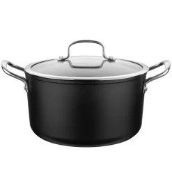 Garnek z pokrywką na indukcję i gaz Florina Stix 4 l aluminiowy czarny 24cm