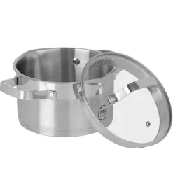 Garnek z pokrywką ze stali nierdzewnej 24 cm MG Home Professional