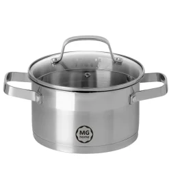 Garnek z pokrywką ze stali nierdzewnej 24 cm MG Home Professional
