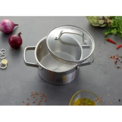 Garnek z pokrywką ze stali nierdzewnej 18 cm MG Home Professional