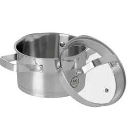 Garnek z pokrywką ze stali nierdzewnej 18 cm MG Home Professional