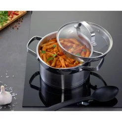 Garnek z pokrywką ze stali nierdzewnej 20 cm MG Home Professional
