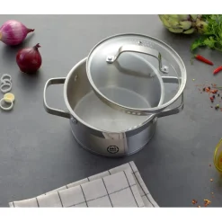 Garnek z pokrywką ze stali nierdzewnej 20 cm MG Home Professional