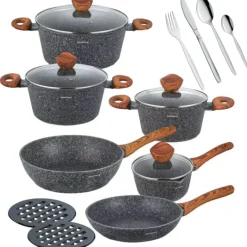 Garnki Klausberg KB 7242 zestaw garnków Marmurowych Indukcja