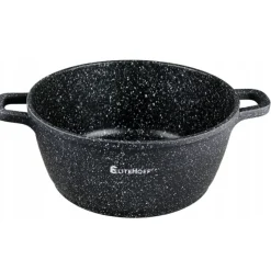 Garnki marmurowe zestaw 3 garnków granitowych indukcyjnych z pokrywkami Elitehoff E 7061