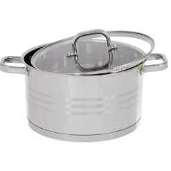 Garnki stalowe Hoffner Elegance HF 9936 12 elementowy zestaw garnków z patelnią Indukcja Gaz