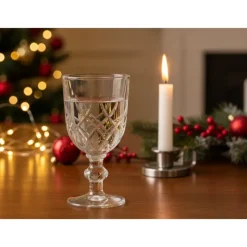 Kielichy do wody 250 ml wina soku Florina Corda zestaw 6 szklanek na nóżce PRL