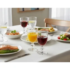 Kielichy do wody 250 ml wina soku Florina Corda zestaw 6 szklanek na nóżce PRL