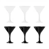 Kieliszki do martini Glasmark 150 ml komplet 6 sztuk czarne i białe