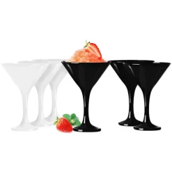 Kieliszki do martini Glasmark 150 ml komplet 6 sztuk czarne i białe