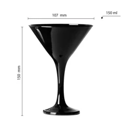 Kieliszki do martini Glasmark 150 ml komplet 6 sztuk czarne i białe