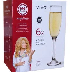 Kieliszki do szampana 190 ml bezbarwne grube szkło Vivo MG Home