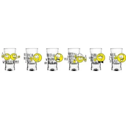 Kieliszki do wódki 25 ml Glasmark IKS komplet 6 sztuk śmieszny nadruk buźki