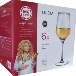 Kieliszki do wina 510 ml bezbarwne grube szkło Olbia MG Home