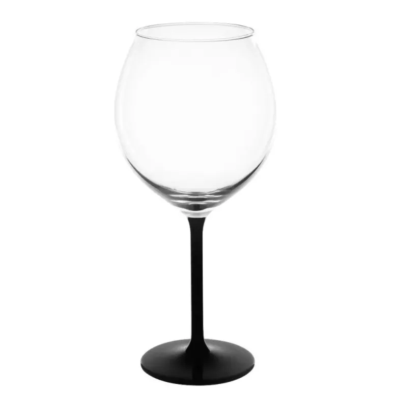 Kieliszki do wina 700 ml duże Altom Onyx komplet 4 sztuk z czarną nóżką