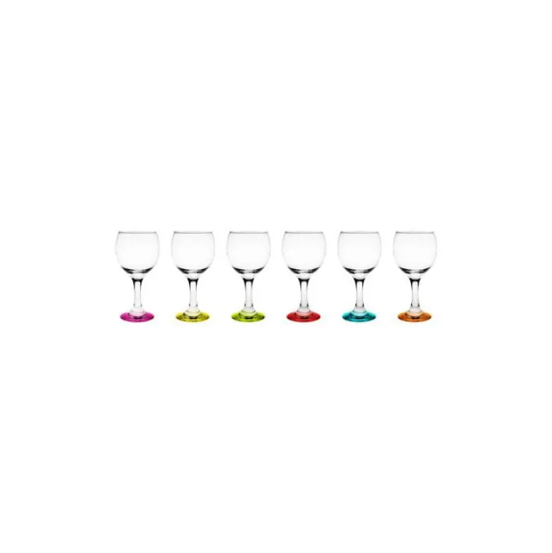 Kieliszki do wina 220 ml Glasmark komplet 6 sztuk kolorowe dno
