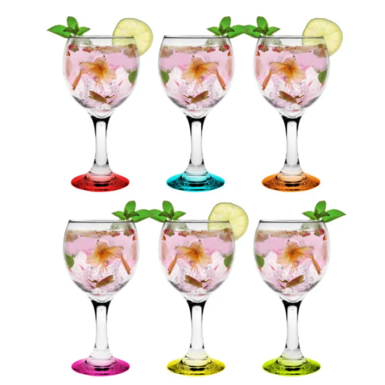 Kieliszki do wina 220 ml Glasmark komplet 6 sztuk kolorowe dno
