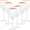 Kieliszki do wina 300 ml Glasmark Glamour komplet 6 sztuk biało-złote