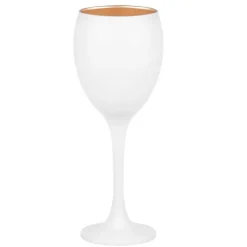 Kieliszki do wina 300 ml Glasmark Glamour komplet 6 sztuk biało-złote