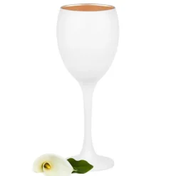 Kieliszki do wina 300 ml Glasmark Glamour komplet 6 sztuk biało-złote