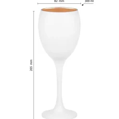 Kieliszki do wina 300 ml Glasmark Glamour komplet 6 sztuk biało-złote