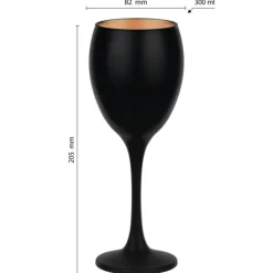 Kieliszki do wina 300 ml Glasmark Glamour komplet 6 sztuk czarno-złote