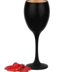 Kieliszki do wina 300 ml Glasmark Glamour komplet 6 sztuk czarno-złote