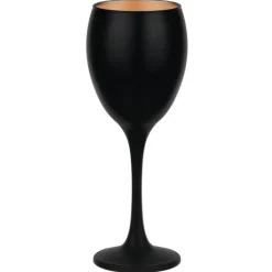 Kieliszki do wina 300 ml Glasmark Glamour komplet 6 sztuk czarno-złote