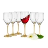 Kieliszki do wina 300 ml Glasmark komplet 6szt złota nóżka