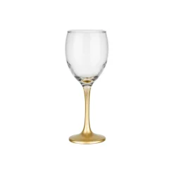 Kieliszki do wina 300 ml Glasmark komplet 6szt złota nóżka