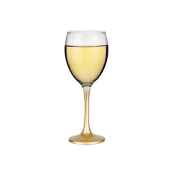 Kieliszki do wina 300 ml Glasmark komplet 6szt złota nóżka