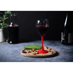 Kieliszki do wina 300 ml Glasmark komplet 6szt czerwona nóżka