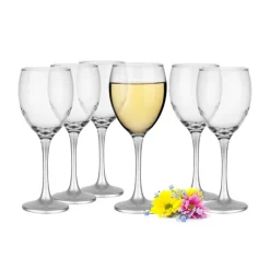 Kieliszki do wina 300 ml Glasmark komplet 6szt srebrna nóżka