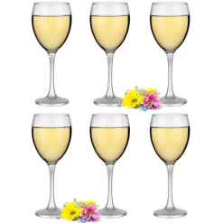 Kieliszki do wina 300 ml Glasmark komplet 6szt srebrna nóżka