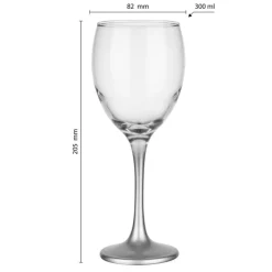 Kieliszki do wina 300 ml Glasmark komplet 6szt srebrna nóżka
