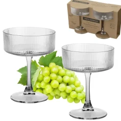 Kieliszki do wina 300 ml szklo ryflowane komplet 2 sztuki Florina Felicia