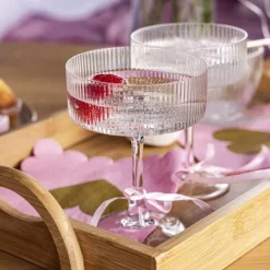Kieliszki do wina 300 ml szklo ryflowane komplet 2 sztuki Florina Felicia
