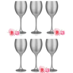 Kieliszki do wina srebrne 300 ml Glasmark komplet 6szt