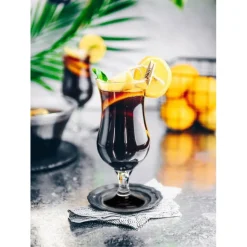 Kieliszki koktajlowe Glasmark szklanki na czarnej nóżce 420 ml zestaw 6 sztuk