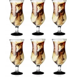 Kieliszki koktajlowe Glasmark szklanki na czarnej nóżce 420 ml zestaw 6 sztuk