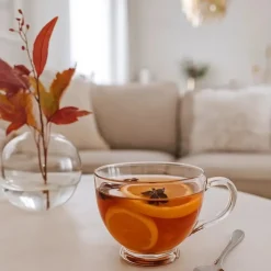 Klasyczne filiżanki do kawy i herbaty 420 ml szklane na stopce serwis kawowy Altom Design zestaw 6 szt