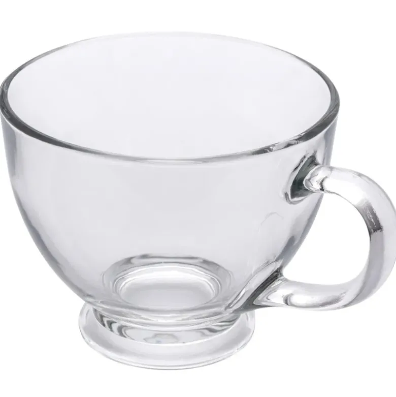 Klasyczne filiżanki do kawy i herbaty 420 ml szklane na stopce serwis kawowy Altom Design zestaw 6 szt