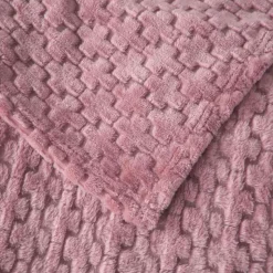Koc różowy 200x220 cm mikrofibra Cotton World miękki ciepły pled narzuta na łóżko KHT-60