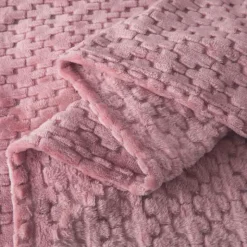 Koc różowy 200x220 cm mikrofibra Cotton World miękki ciepły pled narzuta na łóżko KHT-60