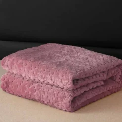 Koc różowy 200x220 cm mikrofibra Cotton World miękki ciepły pled narzuta na łóżko KHT-60