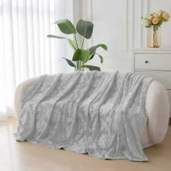 Koc 160x200 cm mikrofibra Cotton World miękki ciepły pled narzuta na łóżko szary KHP-46