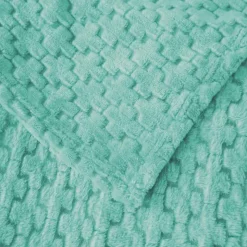 Koc 160x200 cm mikrofibra Cotton World miękki ciepły pled narzuta na łóżko niebiesko-zielony KHT-59