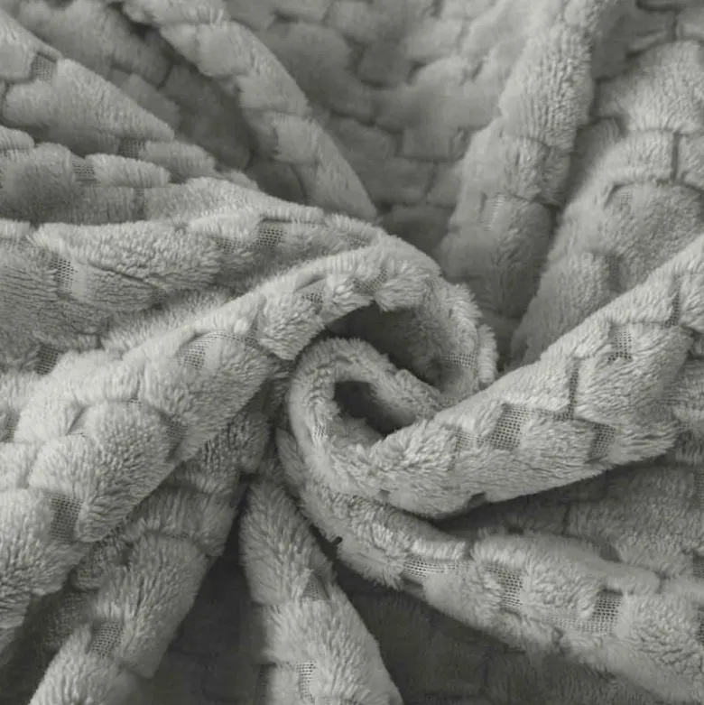 Koc 160x200 cm mikrofibra Cotton World miękki ciepły pled narzuta na łóżko srebrno-szary KHT-57