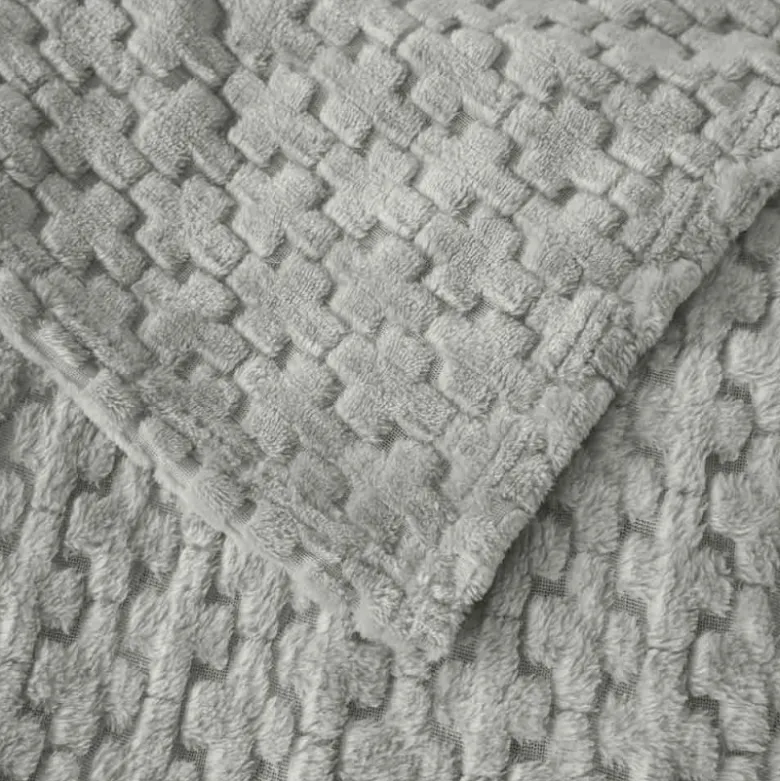 Koc 160x200 cm mikrofibra Cotton World miękki ciepły pled narzuta na łóżko srebrno-szary KHT-57